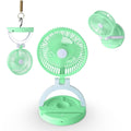 Portable Mini Fan with LED Light, Foldable Rechargeable USB Desk Fan with 3 Speed Settings for Office, Home, Travel and Camping (Green) - image 1