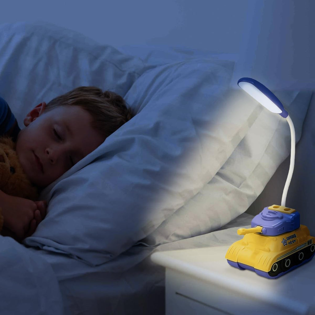LED Desk Lamp with Phone Holder, USB Powered Study and Reading Light for Home Office, Bedroom and Student Desk, Compact Table Lamp, YC-9900A/B/C (Yellow) - image 7
