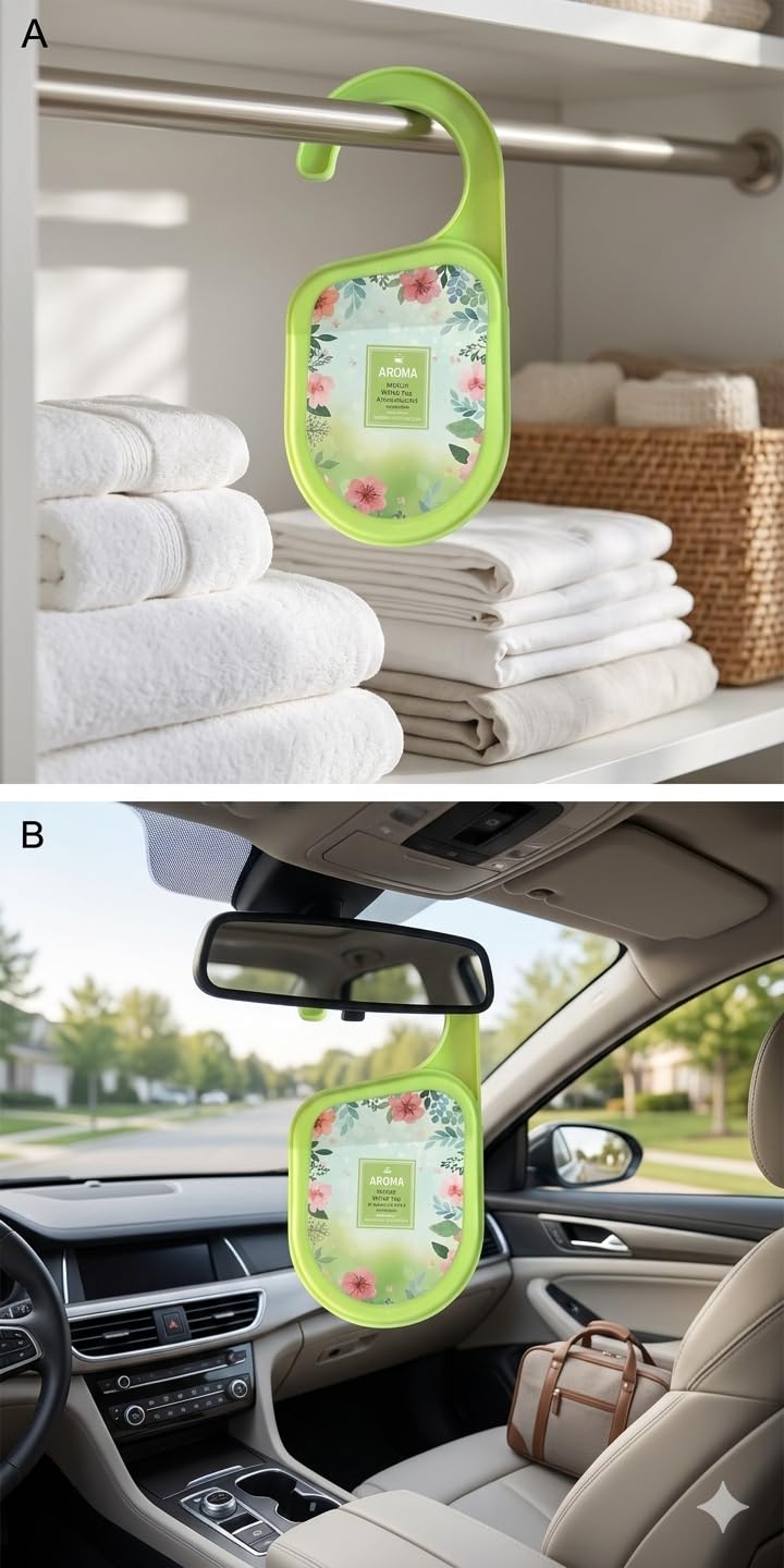 Air Freshener With Hanger, Closet Freshener for Drawers, Wardrobes, Bathrooms, Cars and Rooms, Long Lasting Hanging Deodorizer (Westin White tea) - image 5