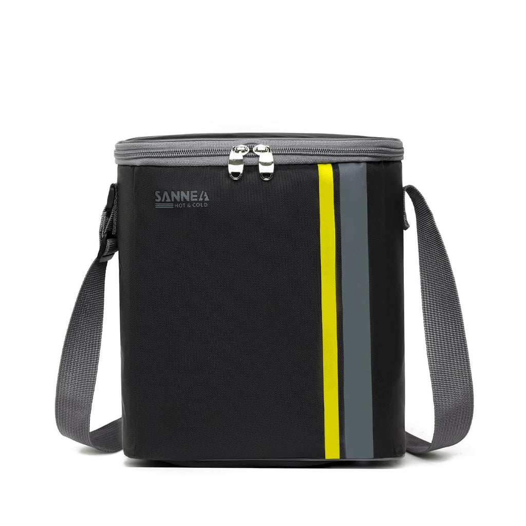 Insulated Lunch Bag 8L, Thermal Cooler Tote with Leak-Resistant Lining for Hot and Cold Food, Reusable Meal Carrier for Work, School, Picnic and Travel, BB-569, Black Yellow - image 1