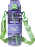Water Bottle 720 ml with Straw, Leakproof Sports Drinking Bottle with Flip Top Lid for School, Gym, Travel and Daily Use (Purple) - image 1