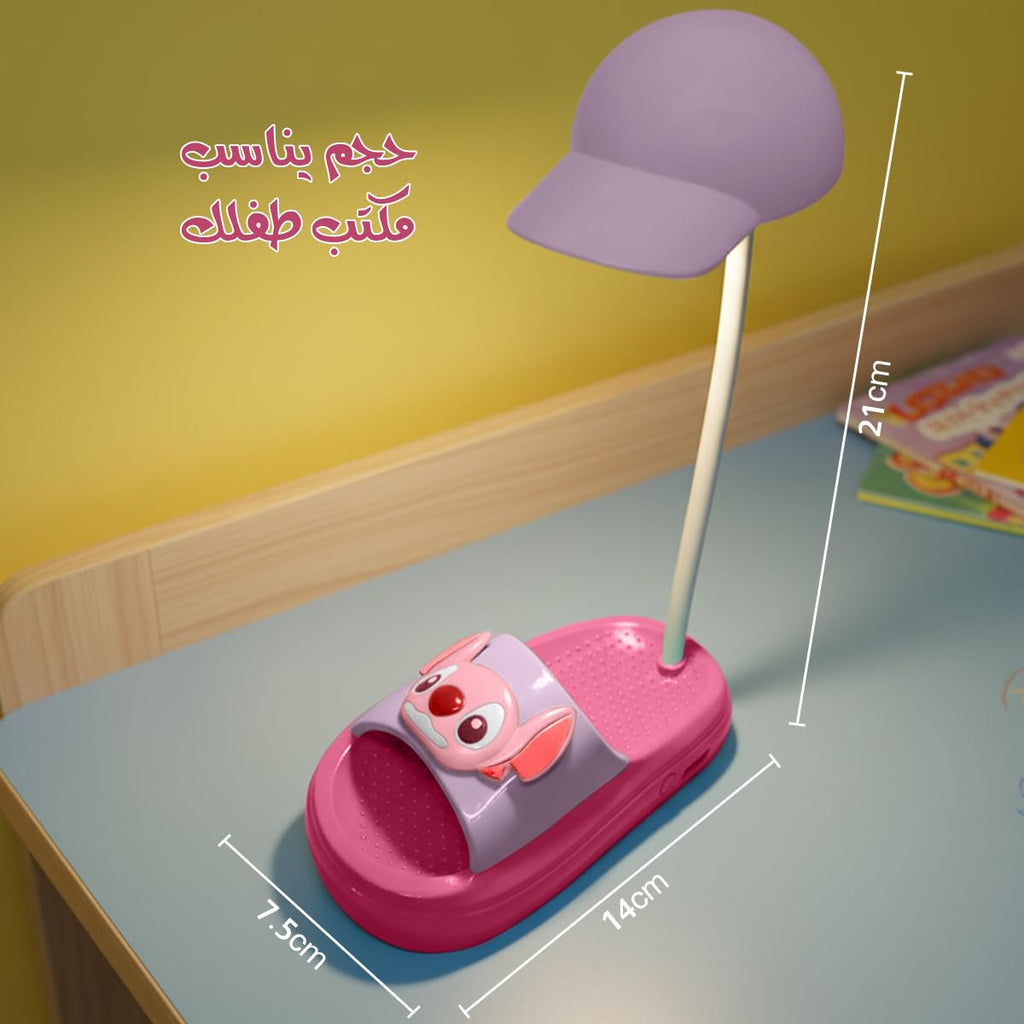 Mini LED Desk Lamp with Power Switch, Adjustable Brightness ABS Table Light for Study, Reading, Bedroom and Office (Dark pink & Light purple) - image 5