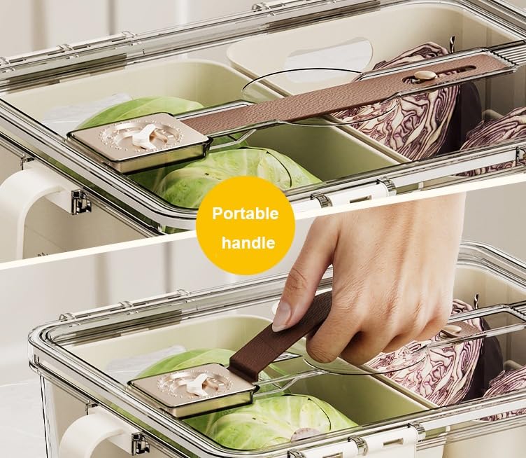 Fridge Organizer Bin 3L, Clear PET Refrigerator Storage Box with Lid and Handle, Stackable Food Container for Vegetables, Fruits, Snacks and Meal Prep - image 4