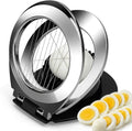 Egg Slicer 2 in 1, Stainless Steel Wire Egg Cutter with Dual Slicing Styles, Heavy Duty Kitchen Tool for Hard Boiled Eggs, Mushrooms, Soft Vegetables and Fruits (Black and Silver) - image 1