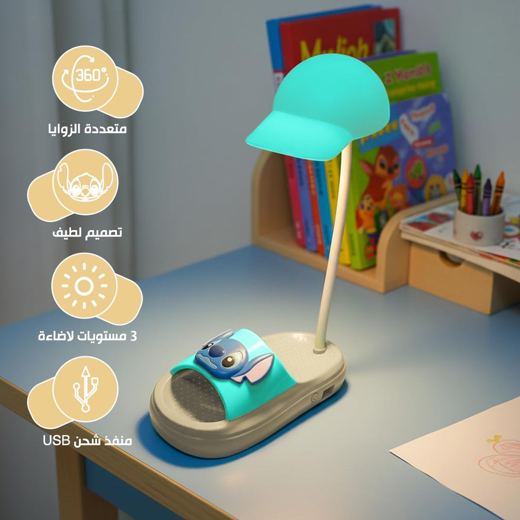 LED Desk Lamp with 3 Brightness Levels, Foldable Adjustable Table Light with Soft Glow and Power Switch for Reading, Study, Office and Bedside Use (Beige & light blue) - image 2