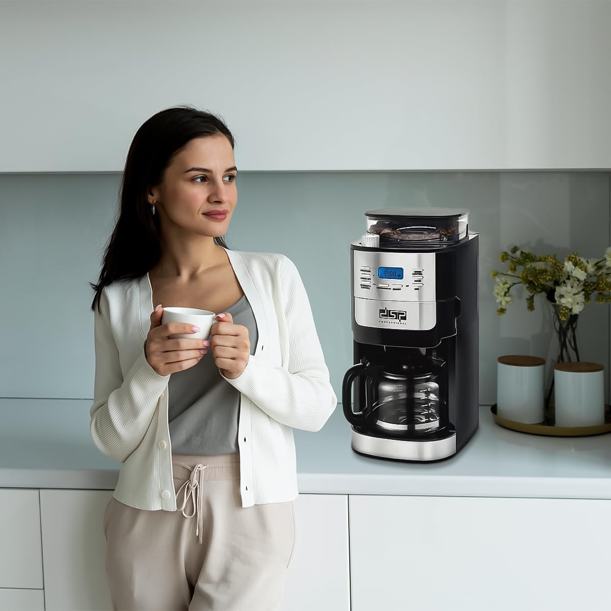 Coffee Maker with Grinder, 12 Cup, 1000W, 24-Hour Programmable, Adjustable Strength, KA3055 - image 7