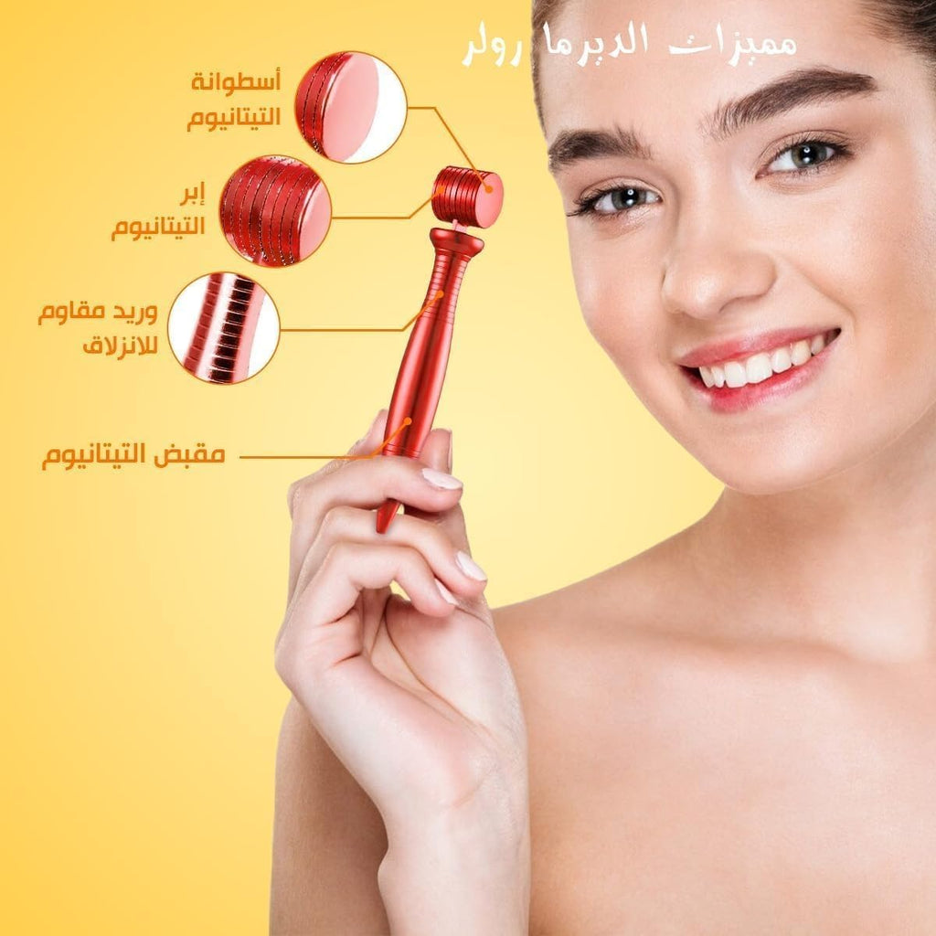 Derma Roller 0.5 mm, 540 Titanium Micro Needles Microneedling Roller for Face, Beard and Scalp, Handheld Cosmetic Skin Care Tool for Men and Women, Red - image 3