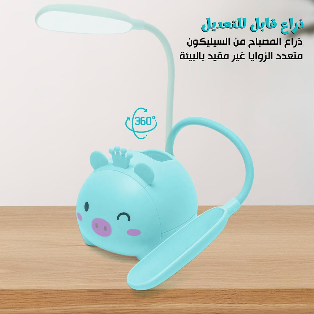 LED Desk Lamp USB Powered Study Lamp, Foldable Portable Table Light with Adjustable Brightness for Reading Home Office Workspace, (Blue) - image 4