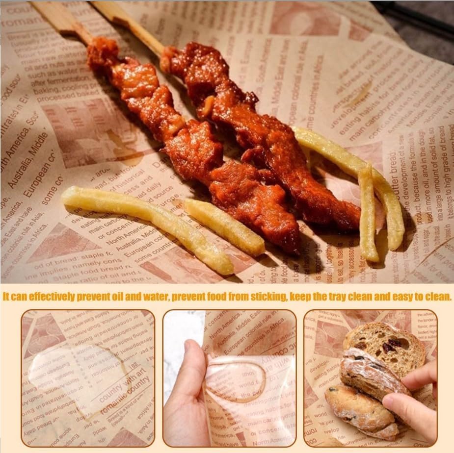 Baking Paper Roll 5m x 30cm, Non-Stick Greaseproof Parchment with Vintage Newspaper Print for Oven Baking, Roasting, Tray Lining and Food Wrapping, Brown - image 7