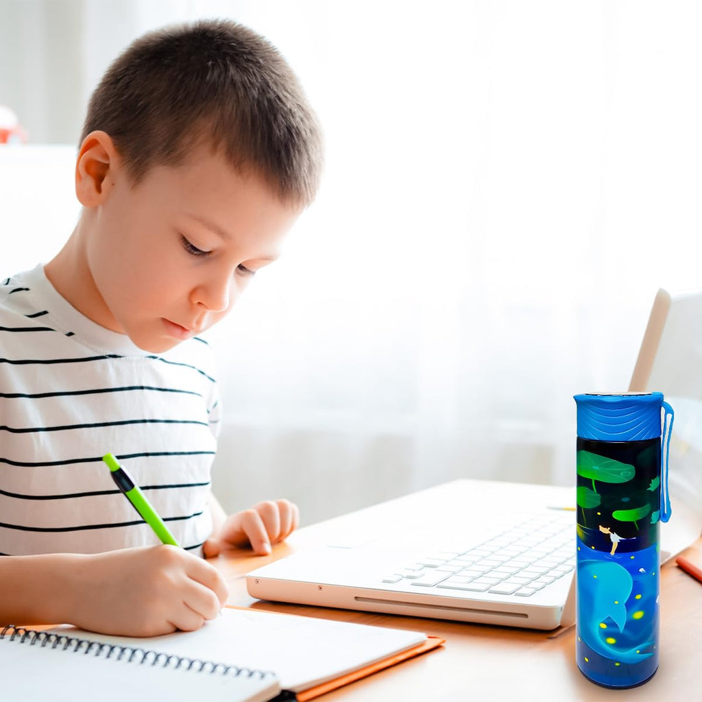 Water Bottle 500 ml, Vacuum Insulated Stainless Steel Thermos with Temperature Display, Double-Wall Leakproof Lid and Carry Handle for Hot and Cold Drinks, Travel, Office and School, Blue - image 6