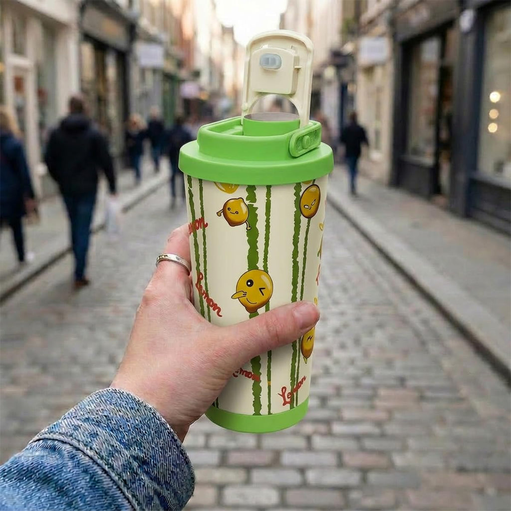 Stainless Steel Water Bottle 500 ml, Vacuum Insulated Thermal Mug with Digital Temperature Display, Carry Handle and Leakproof Lid for Hot and Cold Drinks, Travel, Office and Gym, F-1412 (Green) - image 6