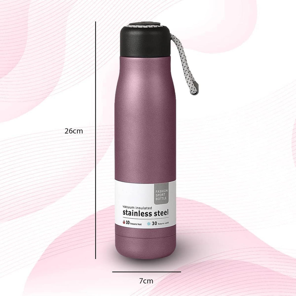 Water Bottle 500ml, Vacuum Insulated Stainless Steel Flask with Leakproof Lid, BPA-Free Double Wall Bottle for Hot and Cold Drinks, Gym, Travel, Office and Daily Use (Pink) - image 3