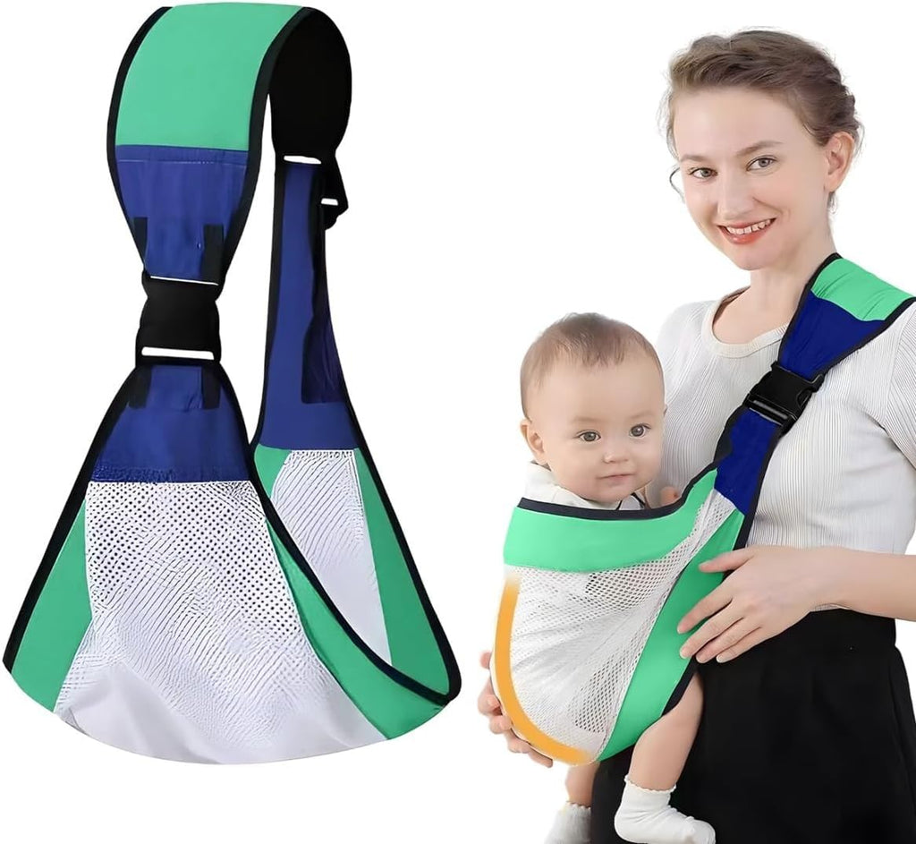 Baby Sling Carrier Adjustable Baby Wrap Carrier for Newborn Infant Toddler, Breathable Cotton Nursing Seat Hands Free Baby Holder for Mom Dad - image 1