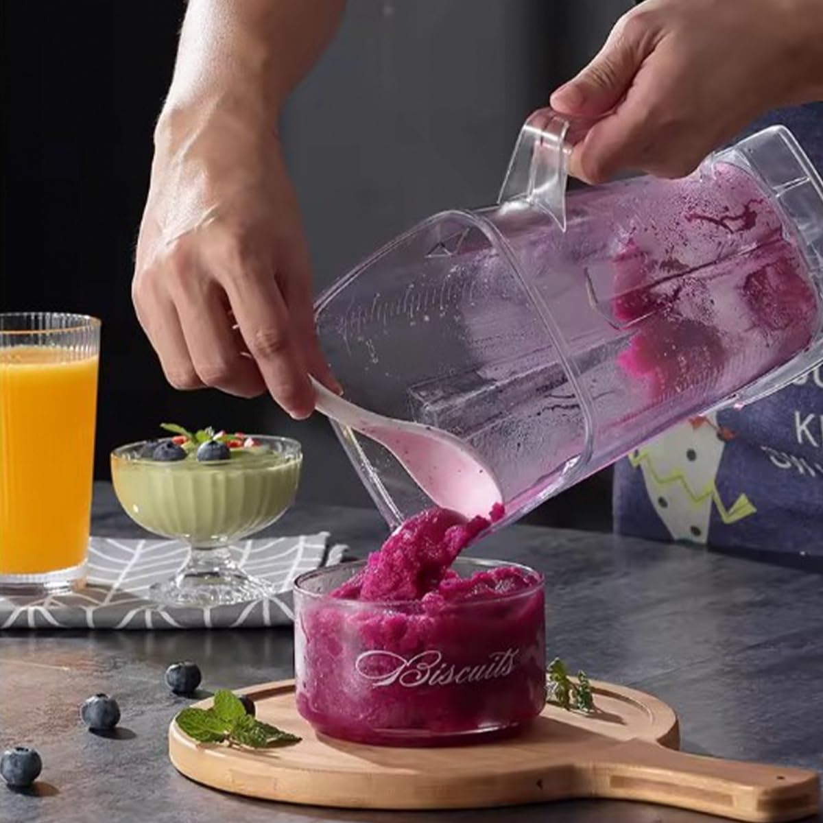 Blender 1800W, 2L Countertop Smoothie Maker with 15 Speeds, Pulse, Ice Crushing, Stainless Steel Blades, Safety Lock and Copper-Coated Aluminium Motor, KJ2099, Purple - image 7