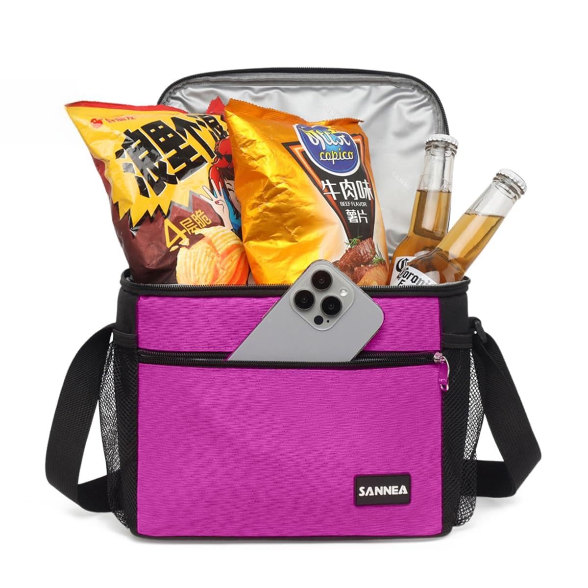 Insulated Lunch Bag 9L, Thermal Cooler Tote with Water-Resistant Design and Leak-Resistant Lining for Hot and Cold Meals, Work, School, Picnic and Travel, BB-520 (Pink) - image 1