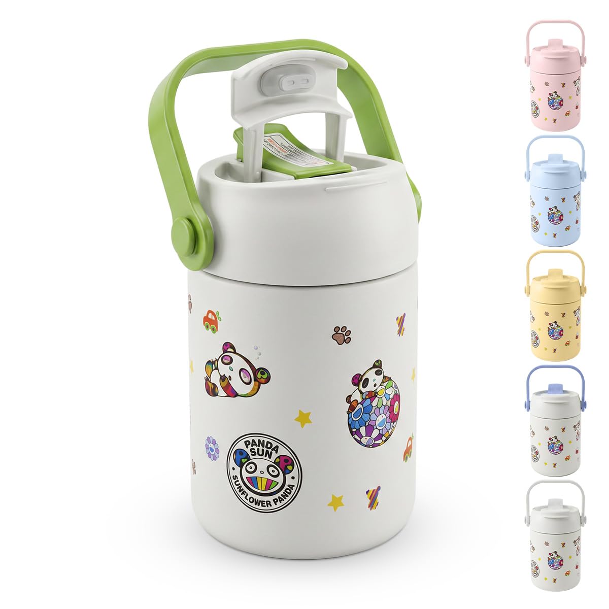 Travel Mug 400ml, Insulated Stainless Steel Cup with Straw Lid and Leak-Resistant Design for Water, Coffee, Hot and Cold Drinks, F-1540 (Green) - image 1
