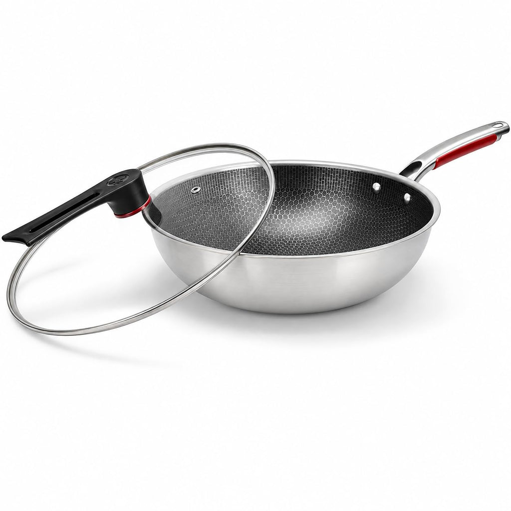 Non-Stick Frying Pan 32cm with Lid, Deep Cooking Pan for Gas Stoves with Heat-Resistant Soft-Touch Handle, Easy-Clean Cookware for Frying, Sautéing and Family Meals - image 1
