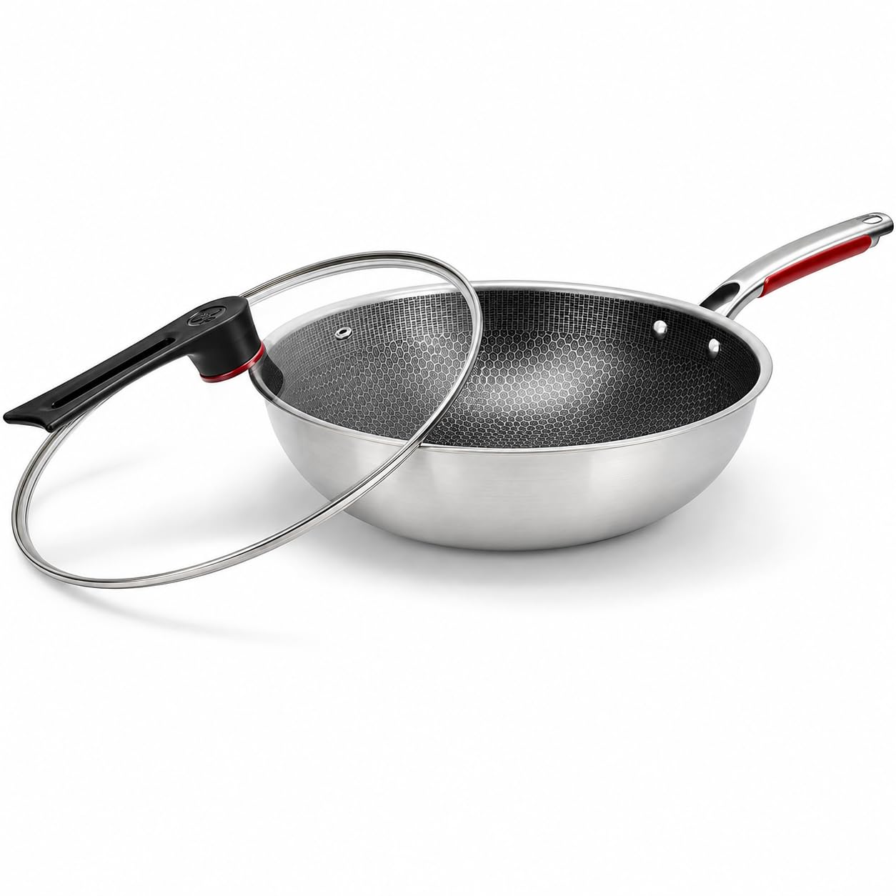 Non-Stick Frying Pan 32cm with Lid, Deep Cooking Pan for Gas Stoves with Heat-Resistant Soft-Touch Handle, Easy-Clean Cookware for Frying, Sautéing and Family Meals - image 1