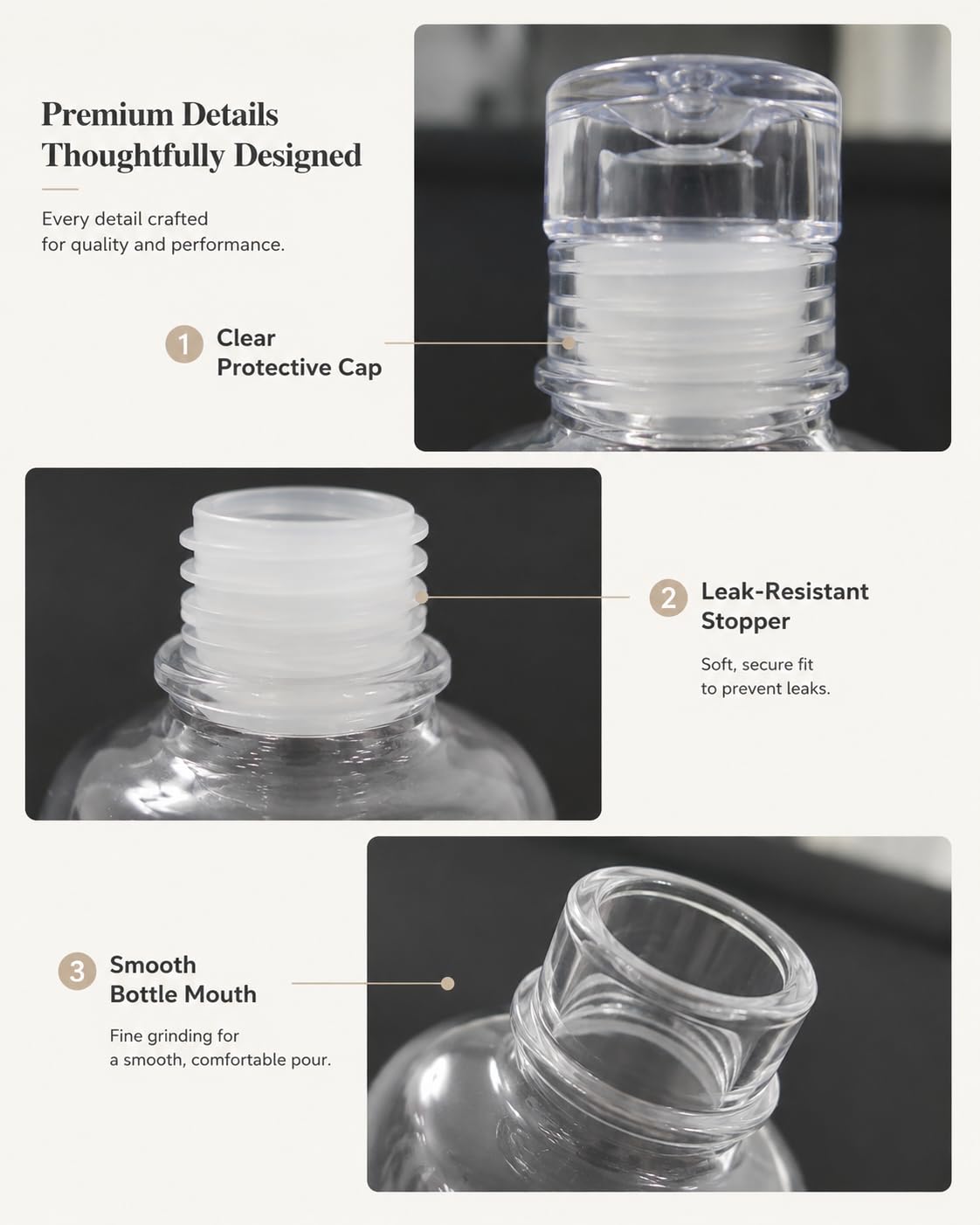 Water Bottle 500 ml with Time Markers, Leak-Proof Lid, BPA Free - Reusable Wide Mouth Sport Flask for Gym, Office & Travel (White) - image 5