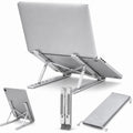 Laptop Stand, Adjustable 7-Angle Foldable Metal Desk Riser for Notebook and Tablet, Portable Computer Holder for Work, Study, Video Calls and Travel, Silver - image 1