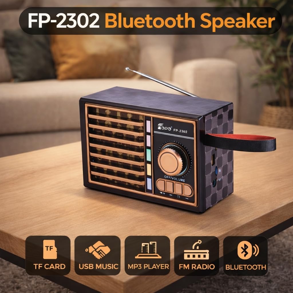 Bluetooth Speaker, Portable Wireless Speaker with FM Radio, RGB Light, Hands-Free Calling, High-Sensitivity Antenna, AUX Input and TF Card Support (Black) - image 5
