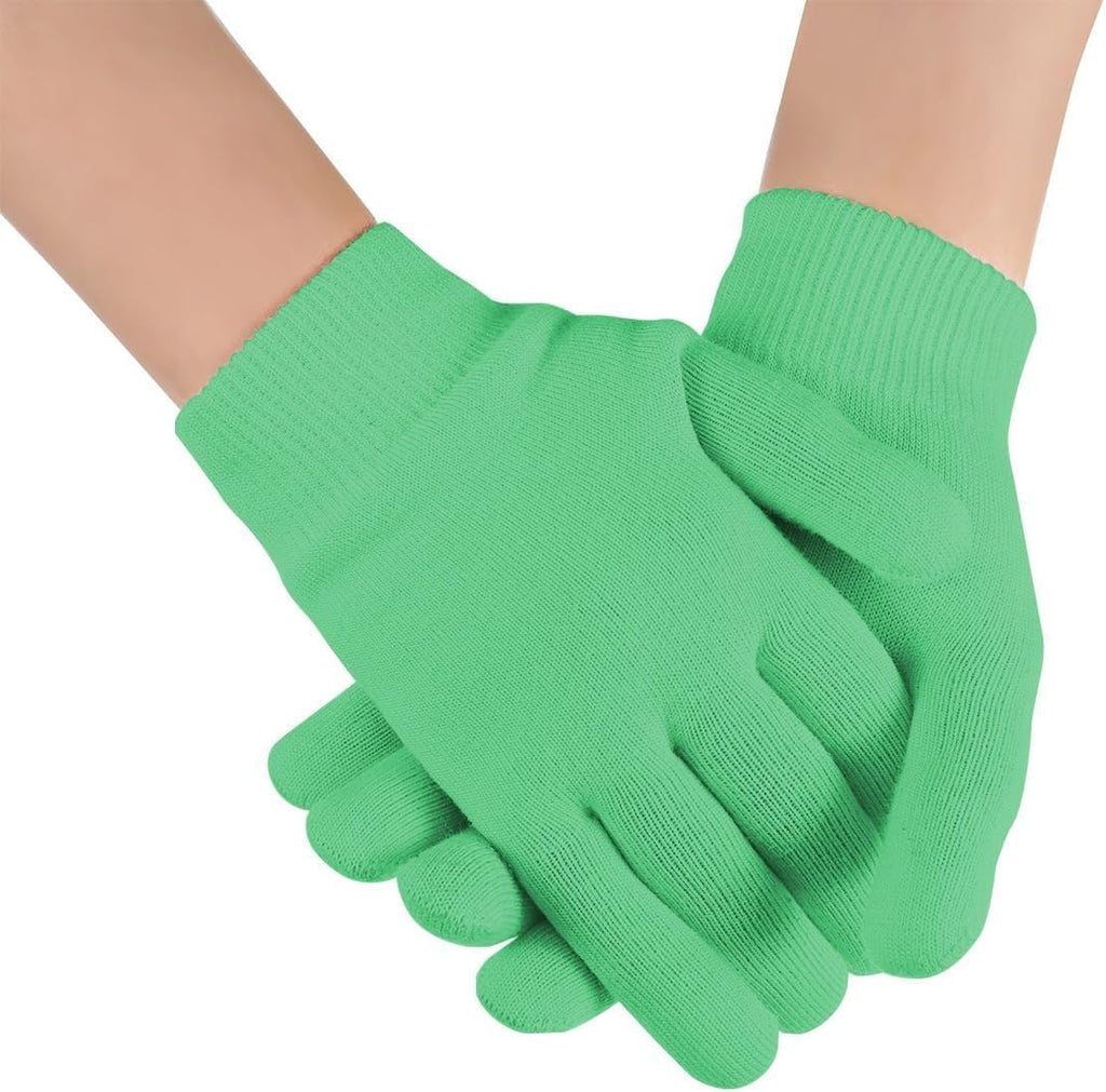 Moisturizing Gloves, Spa Gel Hand Mask for Soft Smooth Hands in 20 Minutes with Jojoba Oil Olive Oil Vitamin E, One Size Fits All (Green) - image 1