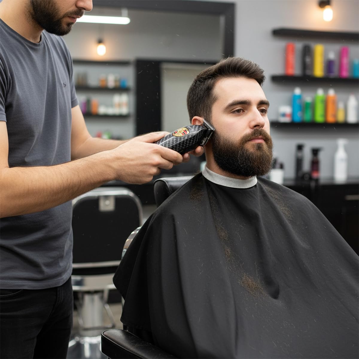 Hair Clipper and Beard Trimmer for Men Stainless Steel Blades 4 Combs 5W 750 RPM 120-Min Runtime Indicator Light Compact Home Travel Grooming CR-1297 - image 6