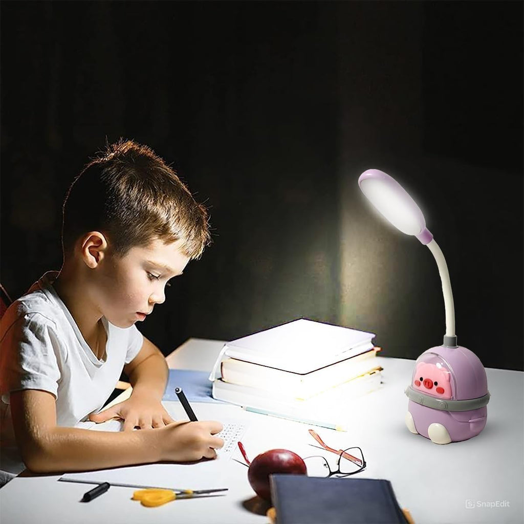 LED Desk Lamp, Foldable Cartoon Table Light with 2 Brightness Levels, Adjustable Strong and Soft Lighting for Study, Reading, Office, Bedroom and Kids, Purple - image 7