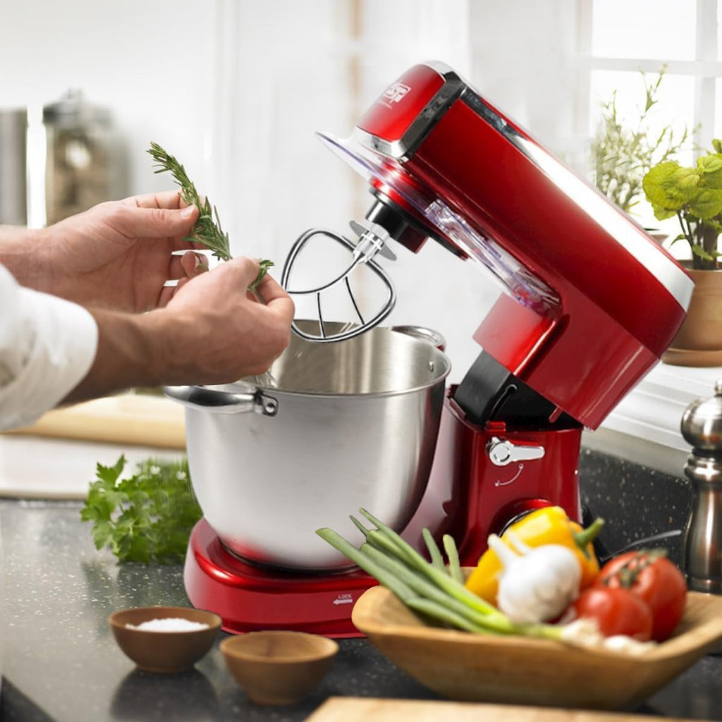 Stand Mixer 1500W with 8L Stainless Steel Bowl, 6 Speeds and Pulse, Metal Gear System, Dough Hook, Whisk, Beater, Scraper and Non-Slip Feet, Black, KM3051 - image 6