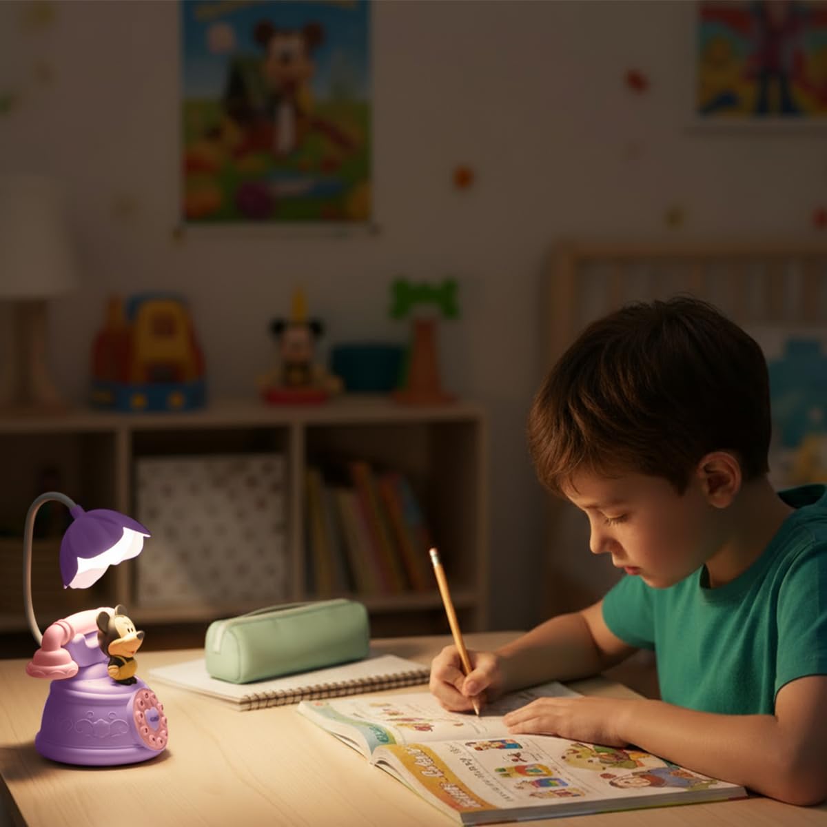 Desk Lamp, LED Foldable Study Light with Power Switch, Multi-Angle Adjustable Table Reading Lamp with Soft Light for Bedroom, Home Office and Students (Purple) - image 6