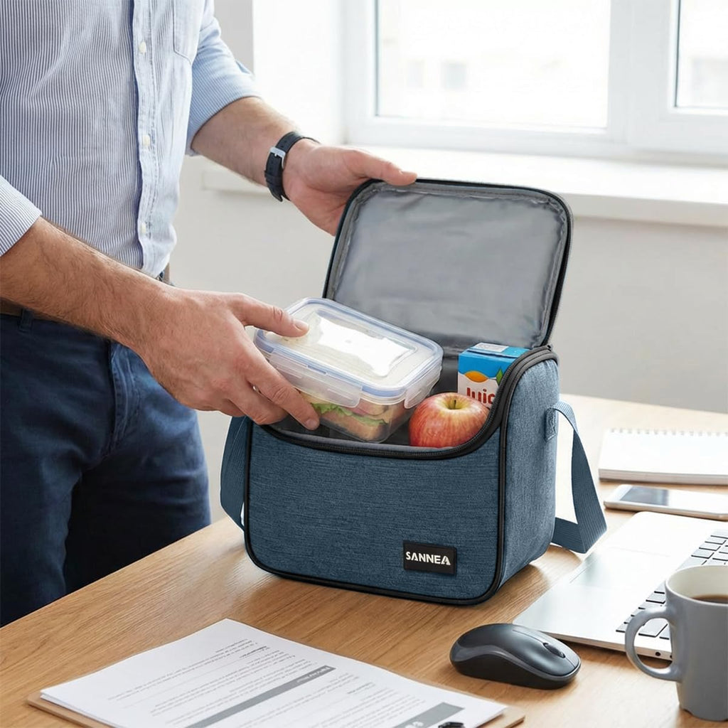 Lunch Bag 6L Insulated Thermal Cooler Tote Waterproof Leak-Resistant Food Storage for Work School Picnic Travel Black BB-539 - image 6