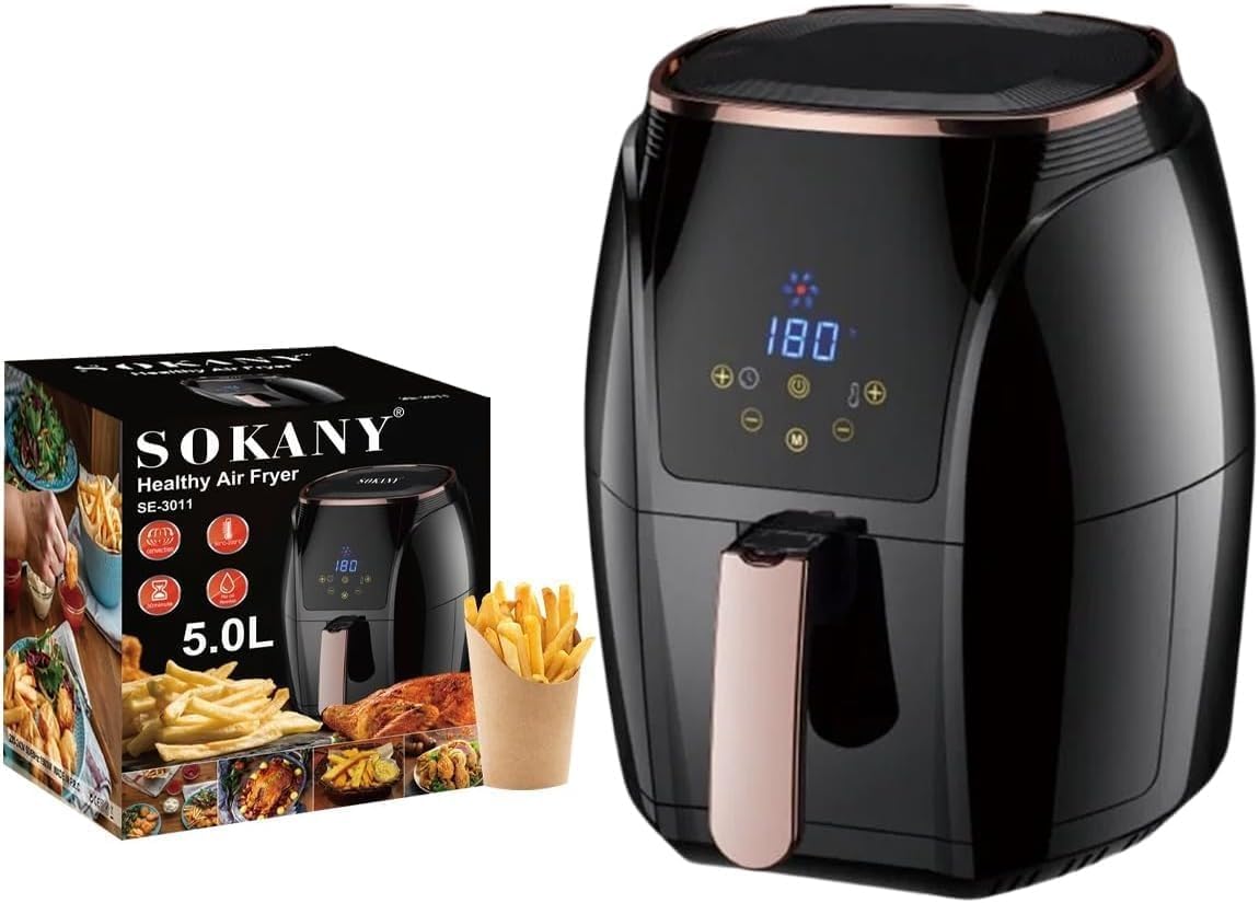Air Fryer 5L 1500W, Oil-Free Digital Convection Oven with Adjustable Temperature, Timer, Easy-Clean Basket, Non-Slip Base and Overheat Protection for Home Cooking, SK-3011 - image 1