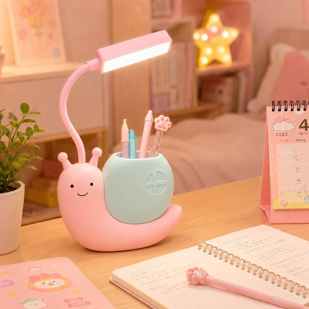 Desk Lamp, LED Study Light with Adjustable Foldable Multi-Angle Design, Push-Button Power Switch for Reading, Studying, Bedroom and Home Office, EL-455 (Pink) - image 6