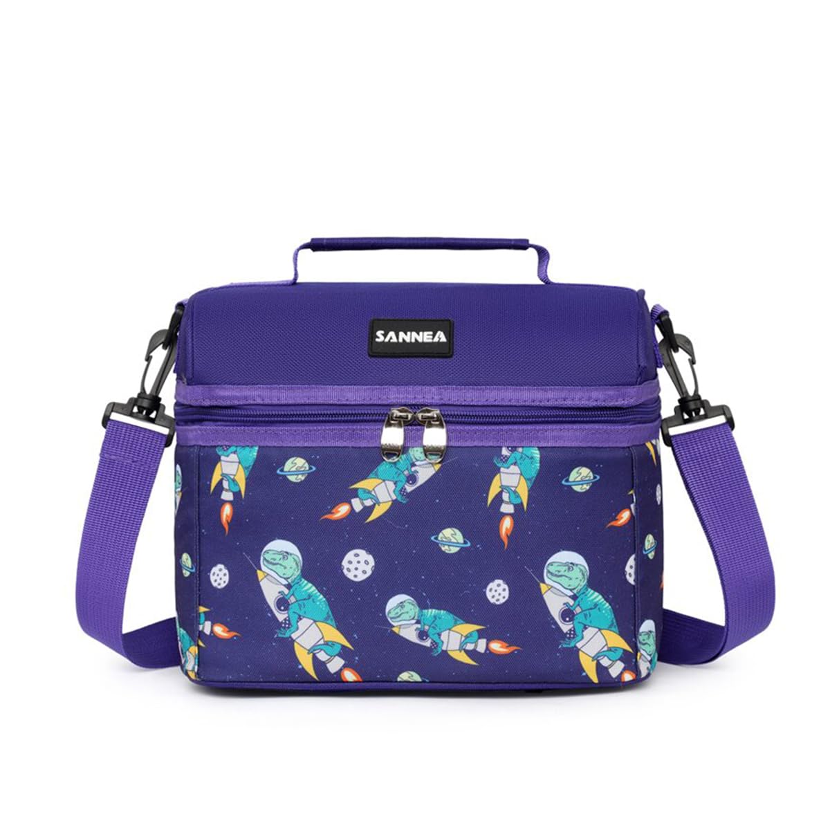 Insulated Lunch Bag 8L, Thermal Cooler Tote with Leak-Resistant Lining for Hot and Cold Food, Reusable Meal Carrier for Work, School, Picnic and Travel, BB-545 (Space Dino) - image 1