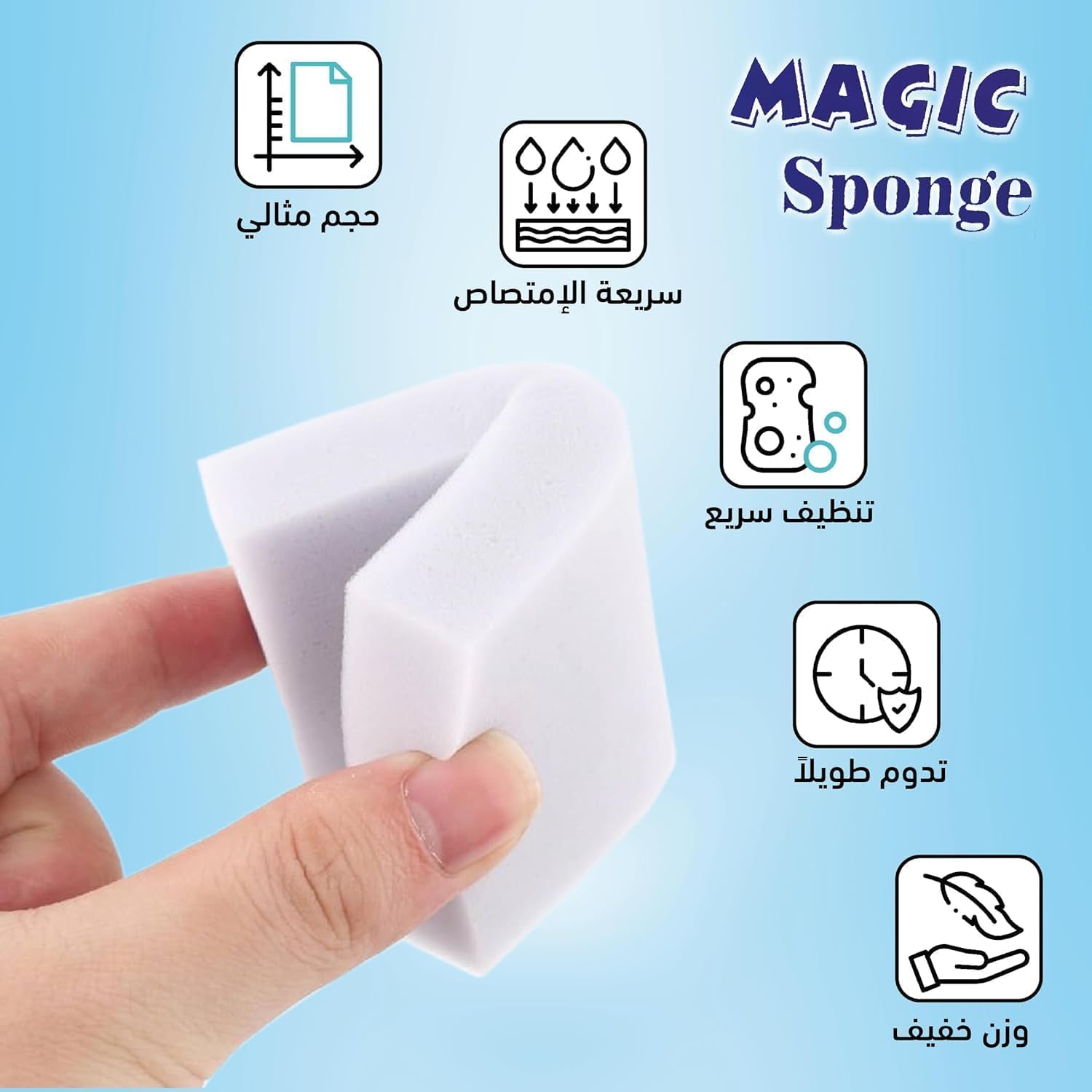 Magic Cleaning Sponge Multipurpose Eraser Pad Reusable Fast Absorbing for Kitchen Bathroom Wall Car Boat Office, 12 PCS - image 2