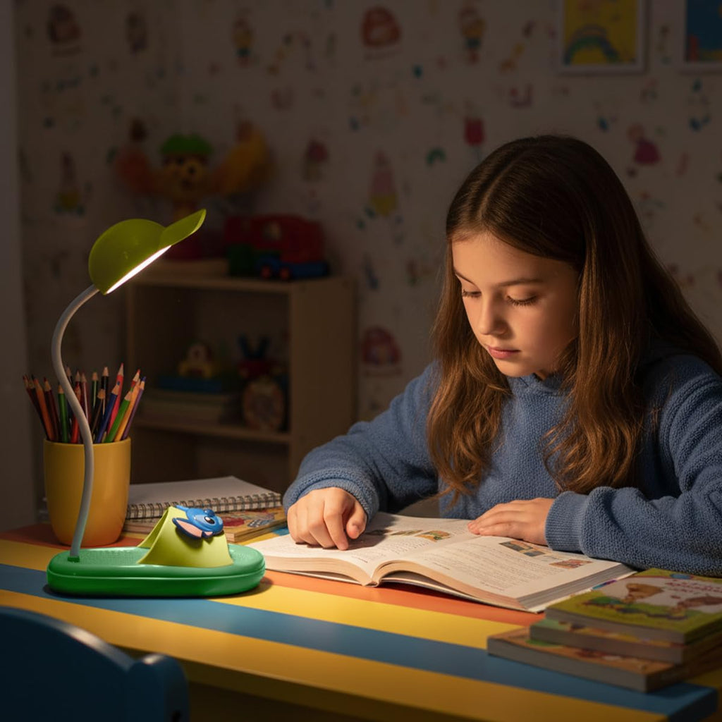 LED Desk Lamp with 3 Brightness Levels, Foldable Adjustable Study Light for Reading, Writing, Office, Bedroom and Bedside Table, Compact Modern Design, Bright Lime Green - image 6
