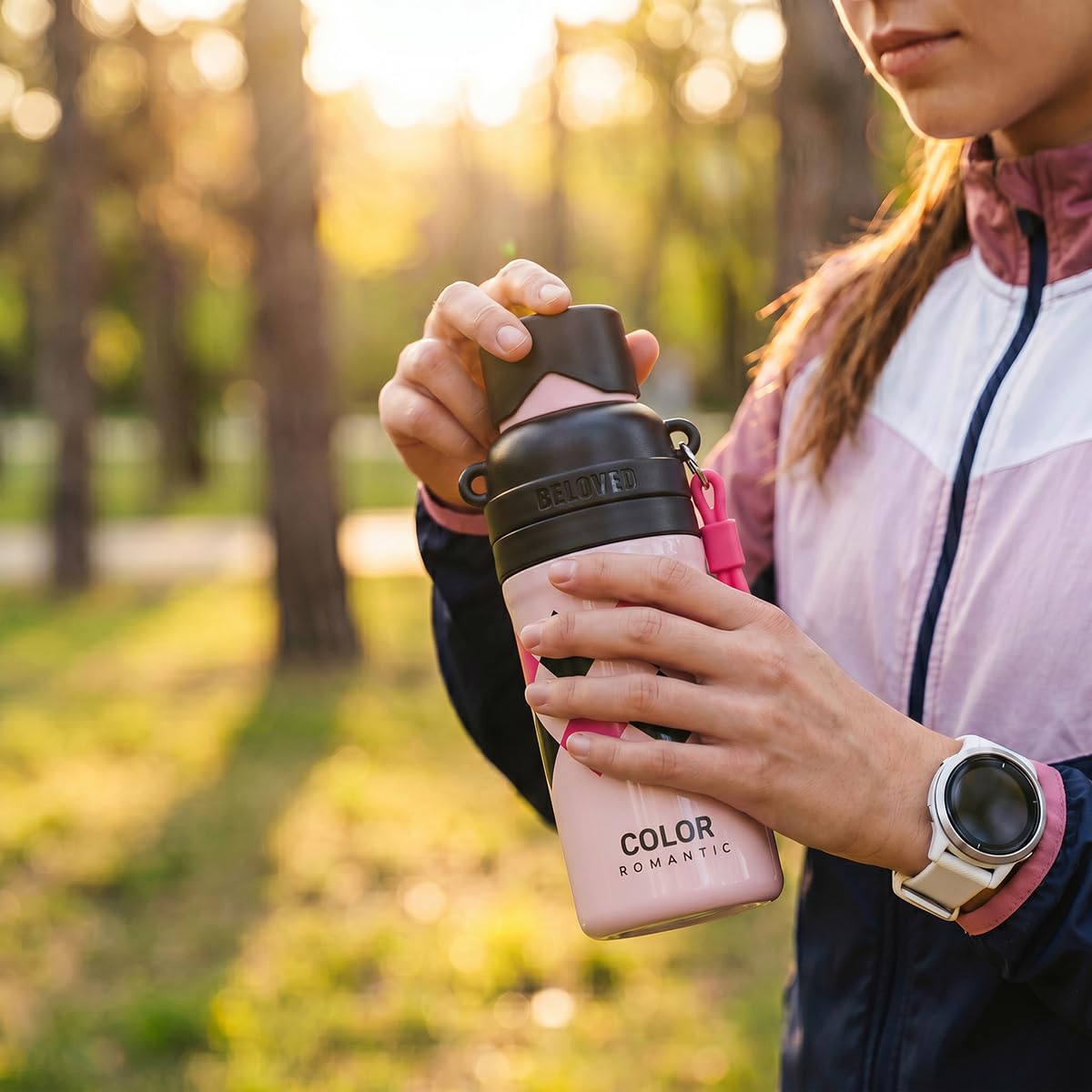 Water Bottle 500ml, 18/8 Stainless Steel Double-Wall Vacuum Insulated Flask with Leak-Resistant Lid, BPA-Free for Hot and Cold Drinks, Gym, Travel, Office, F-1545 (Pink) - image 6
