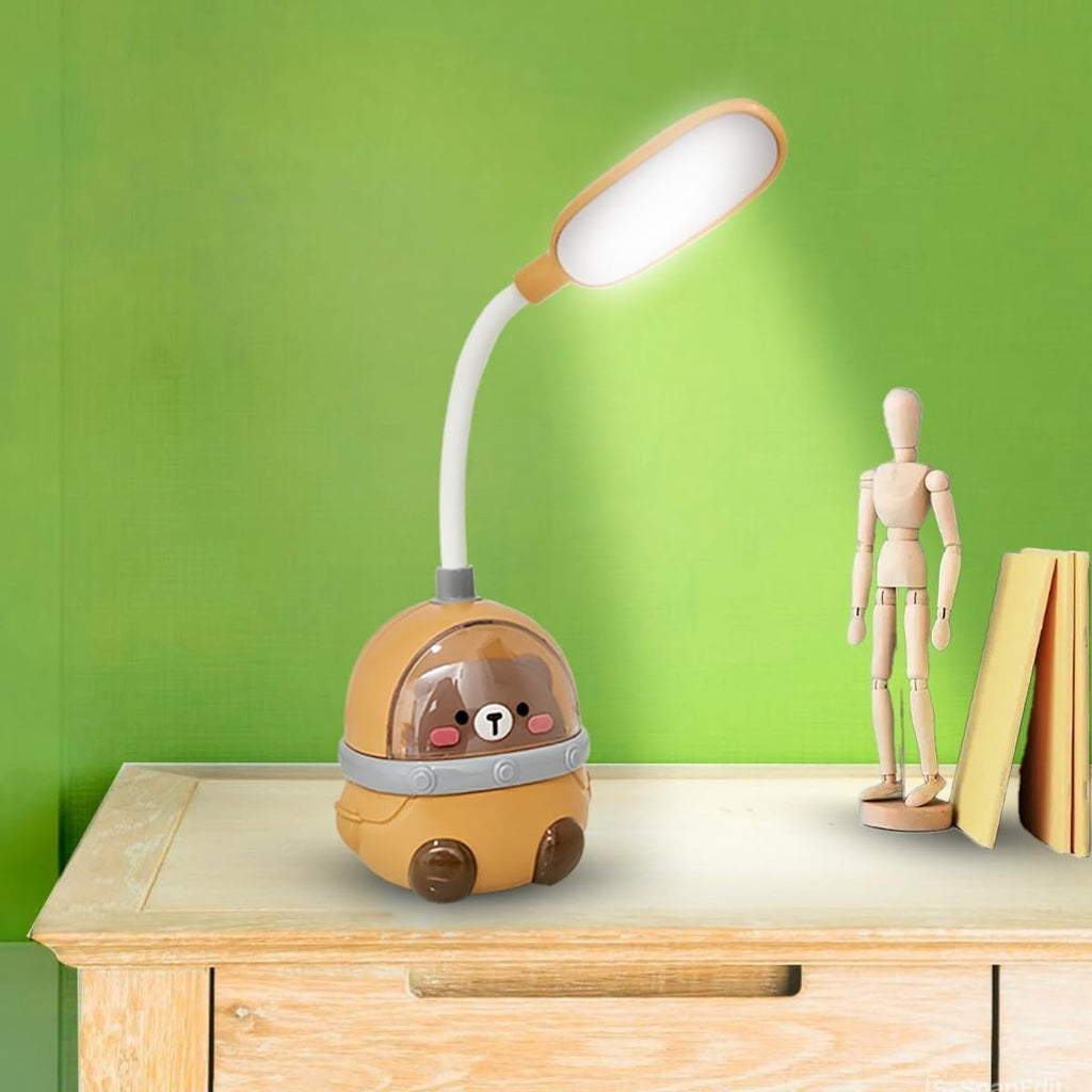 LED Desk Lamp, Foldable Cartoon Table Light with 2 Brightness Levels for Study, Reading, Bedroom, Office and Kids Desk, CS326 (Brown) - image 6