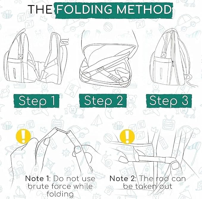 Diaper Bag Backpack with Foldable Baby Bed, Large Capacity Maternity Bag, Waterproof, Insulated Pockets, Changing Pad, Stroller Hooks (Red) - image 5