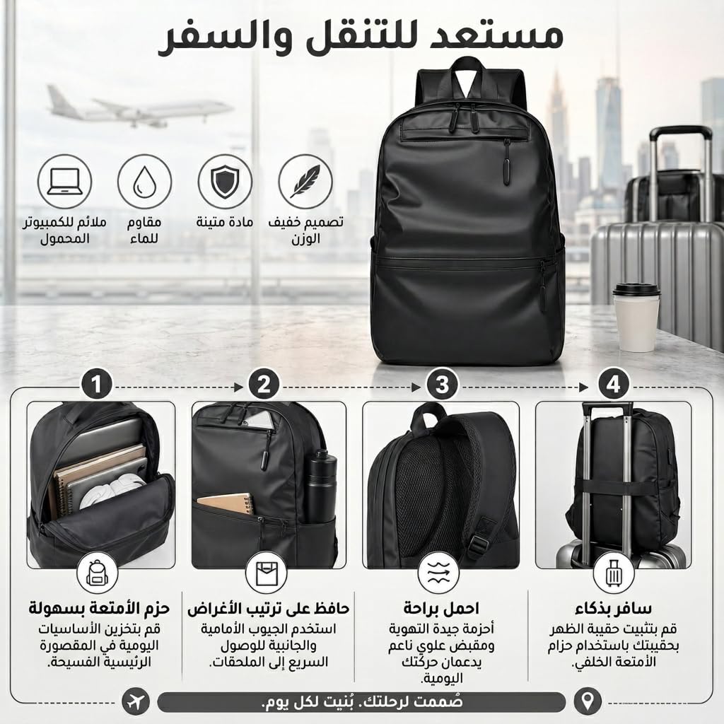 Laptop Backpack with USB Charging Port, Lightweight Nylon Multi-Pocket Large Capacity Travel, School and Work Bag for Men and Women - image 5
