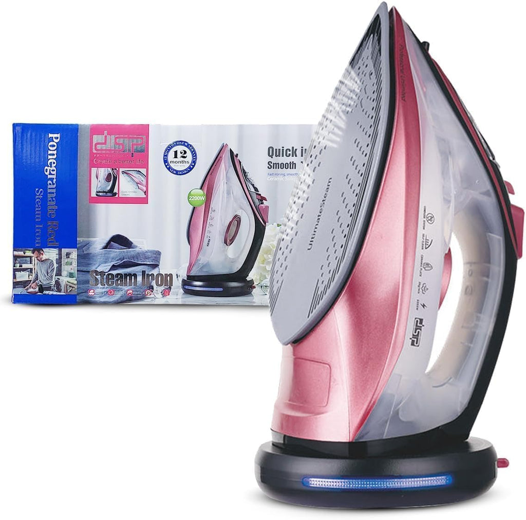 Steam Iron 2200W, Cordless Clothes Iron with Ceramic Soleplate, 275 ml Water Tank, Variable Steam, Spray, Steam Burst, Self-Cleaning, Temperature Control and Auto Shutoff, Black, KD1096 - image 1