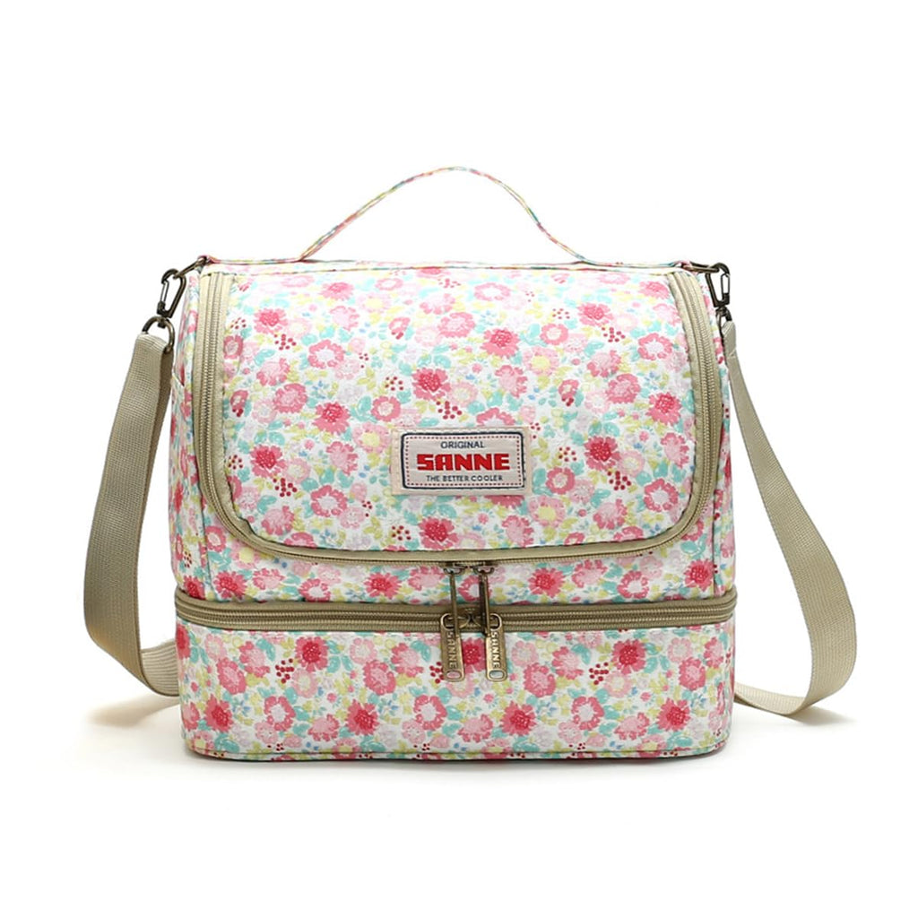Lunch Bag 11 L, Insulated Thermal Cooler Tote, Waterproof Leak-Resistant Food Storage with Wide Opening for Work, School, Picnic and Travel, BB-549 (Pastel Floral) - image 1