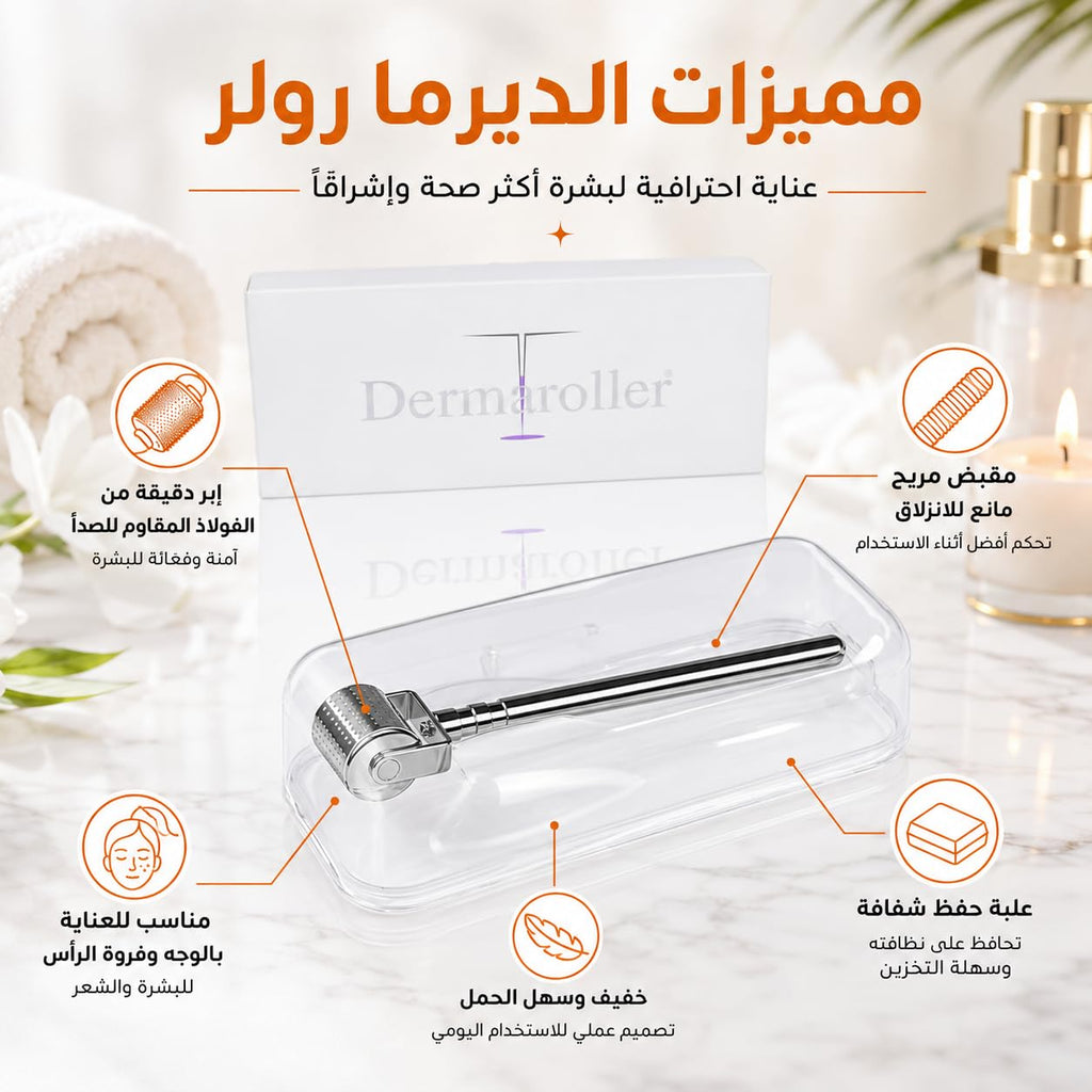 Derma Roller Microneedling Kit, 540 Titanium Micro Needles for Face and Body, Manual Cosmetic Skin Care Tool for Men and Women (Silver, 1.0) - image 3