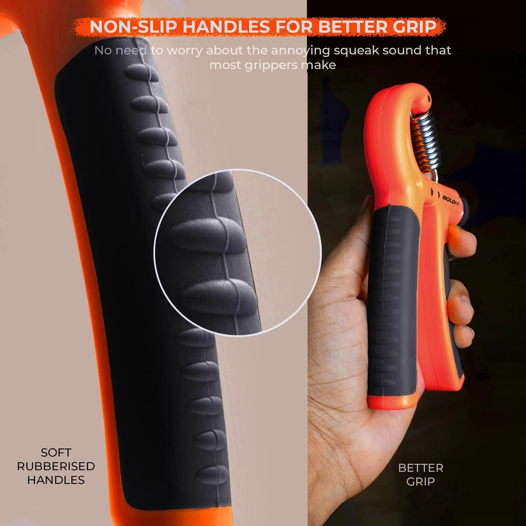 Hand Grip Strengthener Set, 5-Piece Adjustable Resistance Forearm and Finger Exerciser Kit with Hand Gripper, Finger Stretcher, Grip Ring and Squeeze Ball, Orange - image 4