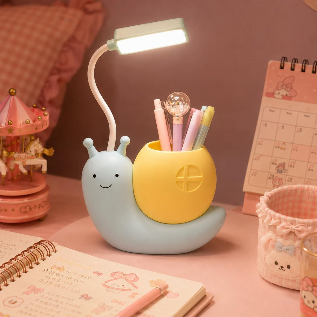 Desk Lamp LED, Adjustable Foldable Study Light with Power Switch, Multi-Angle Eye-Care Table Lamp for Reading, Homework, Office, Bedroom and Bedside, EL-455 (Blue) - image 7