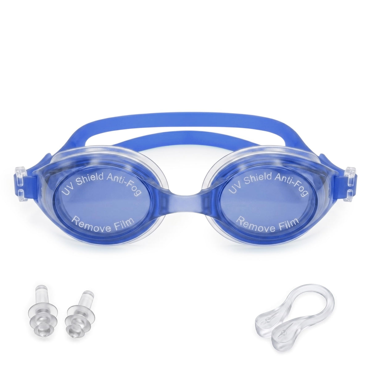 Swimming Goggles with Hypoallergenic Silicone, Shatter-Resistant Lenses and Adjustable Strap for Pool, Beach, Training and Recreational Swimming, SB-380, Blue - image 1