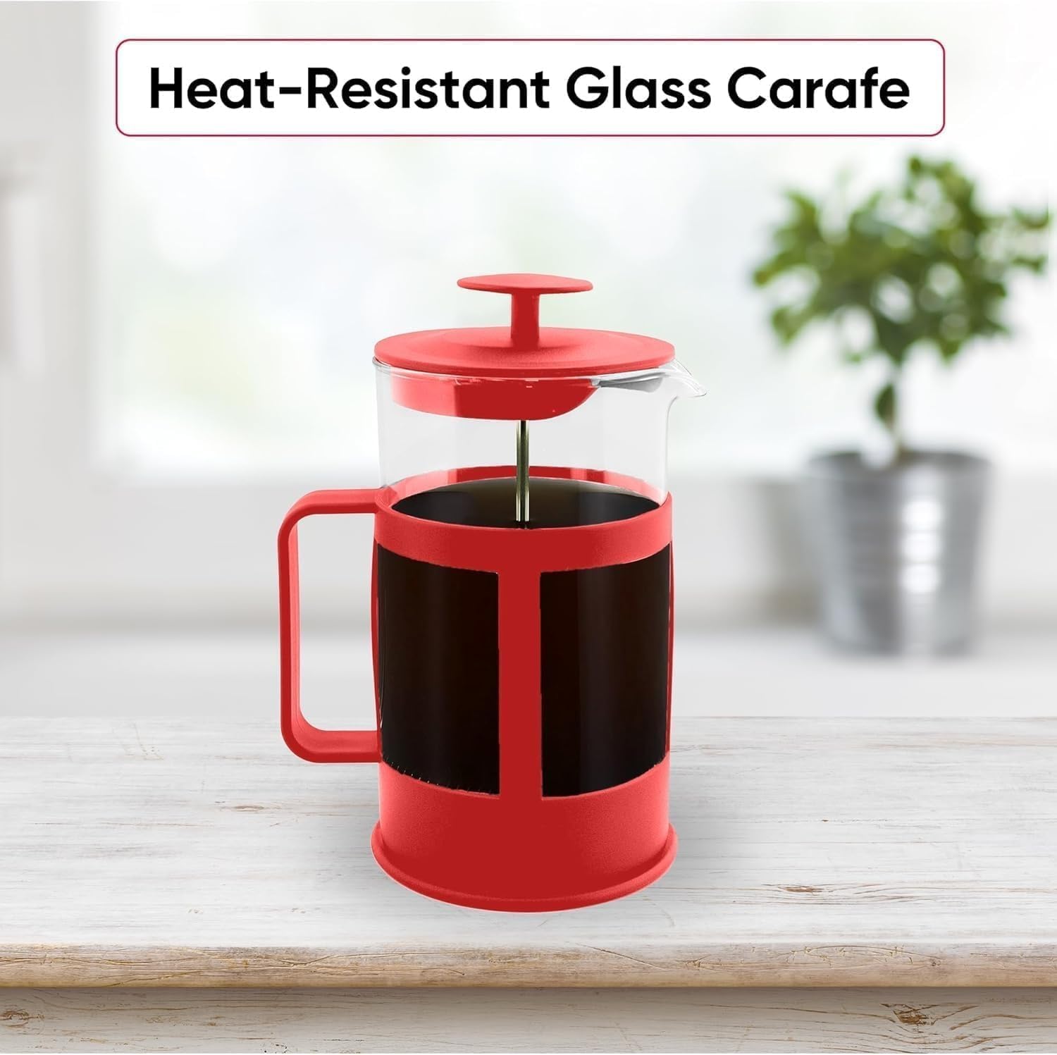 French Press Coffee Maker 350ml, Glass Coffee and Tea Press with Stainless Steel Filter, Compact Manual Cafetiere for Home, Office and Travel (Green) - image 7