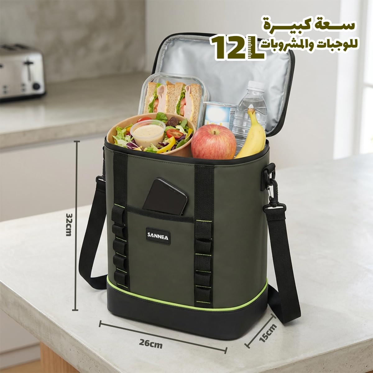 Lunch Bag 12L Insulated Thermal Cooler Tote, Waterproof Leakproof Reusable Food Storage Bag for Work School Picnic Travel, BB-558 - image 3