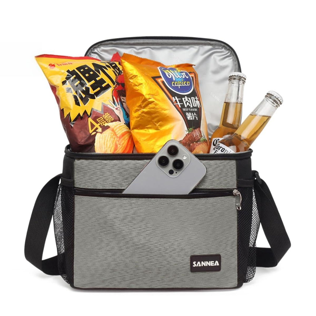 Lunch Bag 9 L, Insulated Thermal Cooler Tote, Waterproof Leakproof Food Storage for Hot and Cold Meals, Work, School, Picnic and Travel, BB-520 (Grey) - image 1