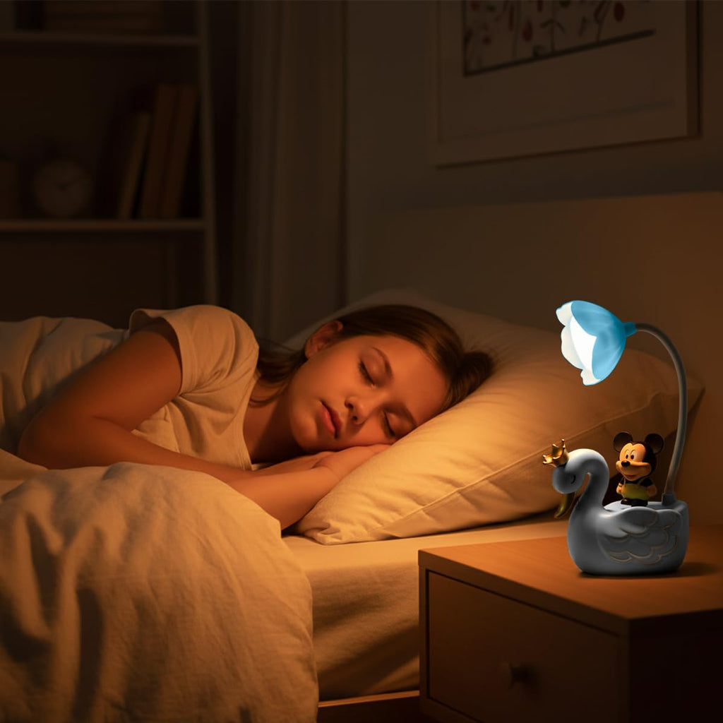 LED Desk Lamp, Adjustable Foldable Study Light with Power Switch, Multi-Angle Cartoon Design for Reading, Bedside, Home and Office (White) - image 7